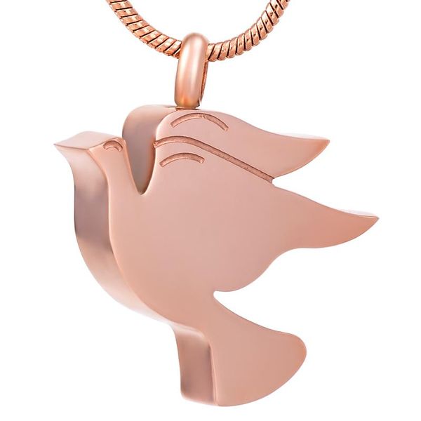 

pendant necklaces ksj8712 peace dove shape stainless steel pet casket locket ashes keepsake jewelry cremation necklace for men women, Silver