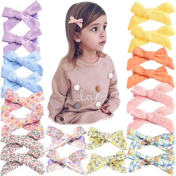 

hair accessories 10/18/20pcs/set children cute striped solid bow-knot ornament clips girls lovely barrettes hairpins kids, Slivery;white