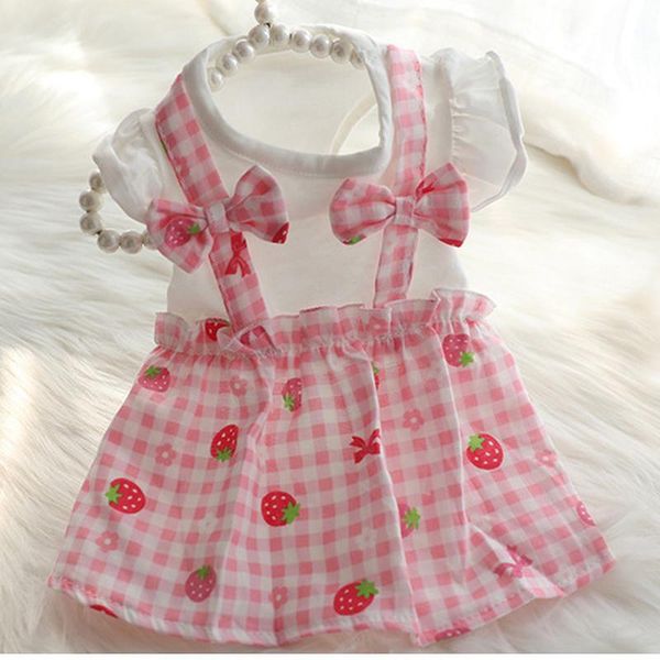 

pet dog clothes fruit clothings dogs dresses strawberry printed super small clothing cute spring summer pink floral ropa perro