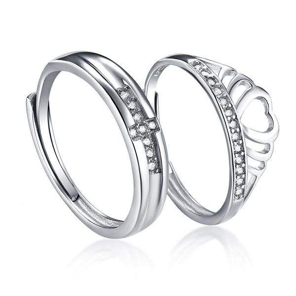 

european and american fashion high-end tonglin 925 sterling silver ring womens crown couple couple rings european and american fashion zirco
