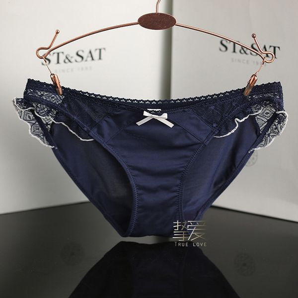 

women's milk silk low waist briefs and girls' underwear, Black;white