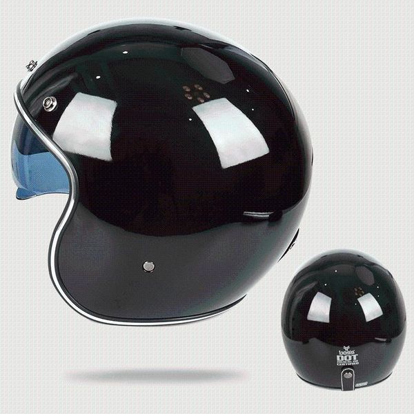 

motorcycle helmets vintage helmet abs 3/4 open face capacete para motocicleta cascos moto racing with inner lens