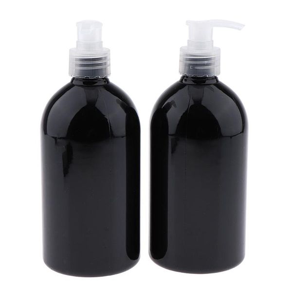 

storage bottles & jars 2-pack 16 ounce 500ml refillable empty pet plastic shampoo conditioner pump bottle sets
