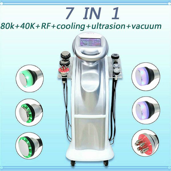 

new product 2020 body vacuum 80k cavitation and 40mhz ultrasonic rf suction slimming equipment with 7 handles for sale