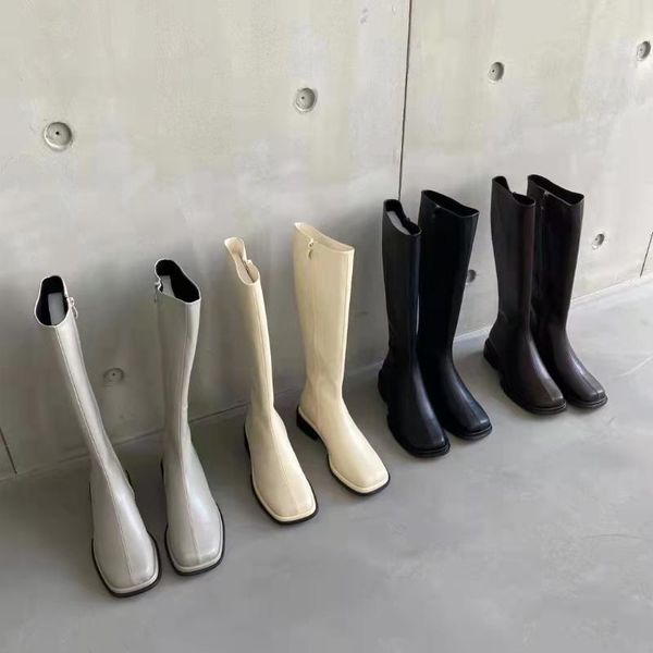 

boots zipper women's autumn female shoes luxury designer thigh high heels winter footwear boots-women ladies fash, Black