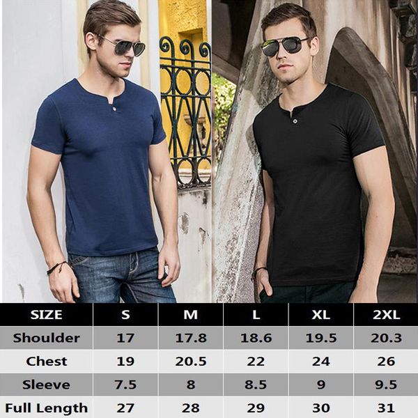 

mens summer designer tshirts short sleeved single button design basic solid color tshirt tees, White;black