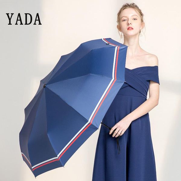 

umbrellas yada ins 10k automatic charm upf 50+ rain women uv navy stripeumbrella for womens windproof 3 folding ys869