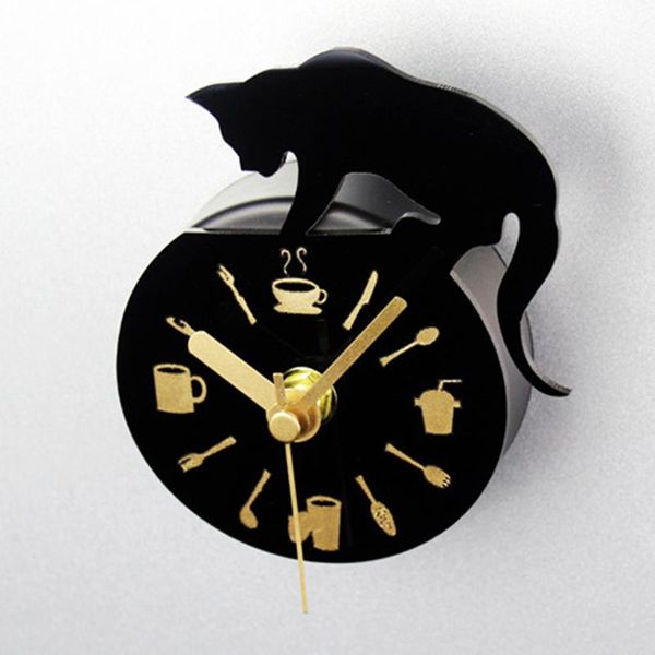 

wall clocks kitchen fridge cats clock mini lovely kitten creatived magnet suction pw