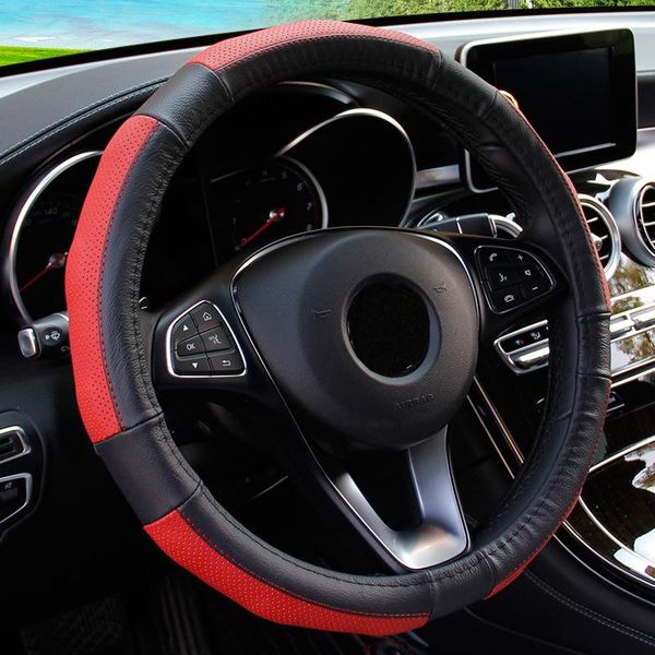 

steering wheel covers car shell skidproof cowhide breathable fashion shoulder protection auto protector