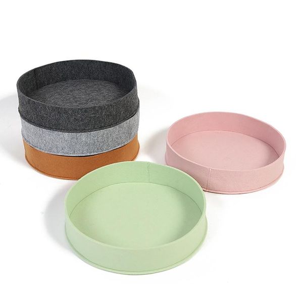 

cat beds & furniture pet dog summer cooling mat bed round solid color sleep puppy nest with