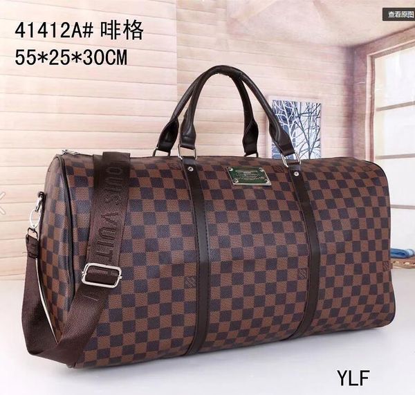 

new men duffle bag women travel bags hand luggage travel bags men pu leather handbags large crossbody bags totes 55cm