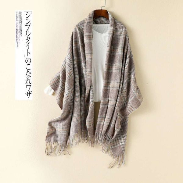 

plaid scarf autumn winter 2020 new british style warm and thickened shawl, Blue;black