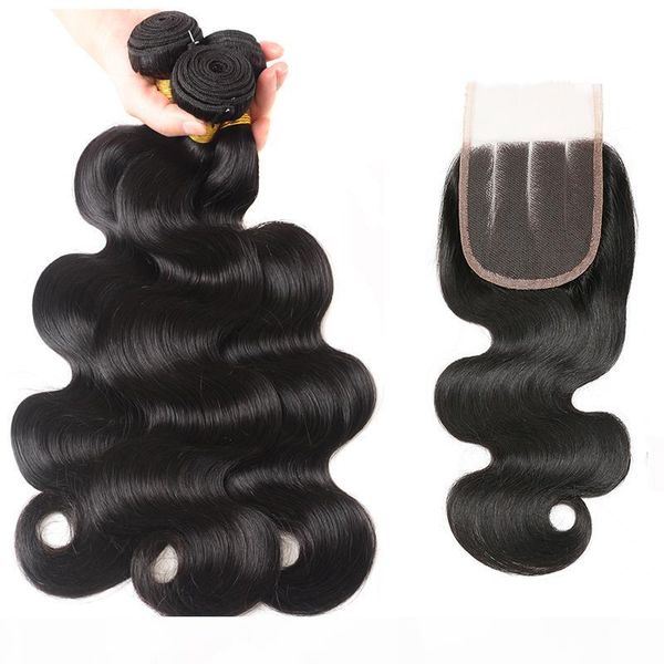 

dilys body wave human hair bundles with closure brazilian virgin hair bundles with closures non remy hair black color