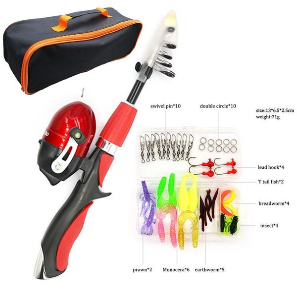 

1set fishing rods and reels baitcasting reel travel fishing rod set with full kits carrier bag