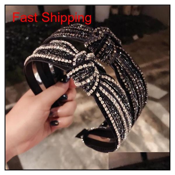

korea knotted rhinestone crystal black hairbands hair accessories hairband for girls sparkling he qylynq toys2010, Slivery;white