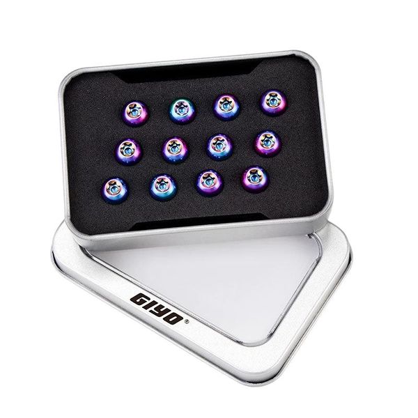 

tools -giyo 12pcs m5x10mm bike disc brake rotor fixing bolts tc4 titanium bicycle mtb ultralight screw accessories