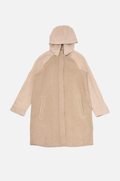 

women's jackets trendyol hooded color block stamp coat twoaw22kb0088, Black;brown