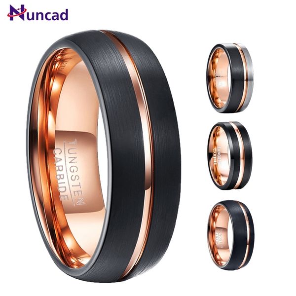

nuncad 8mm tungsten carbide rings comfort fit cool charming men's fashion jewelry wedding band steel ring sell 211217, Slivery;golden