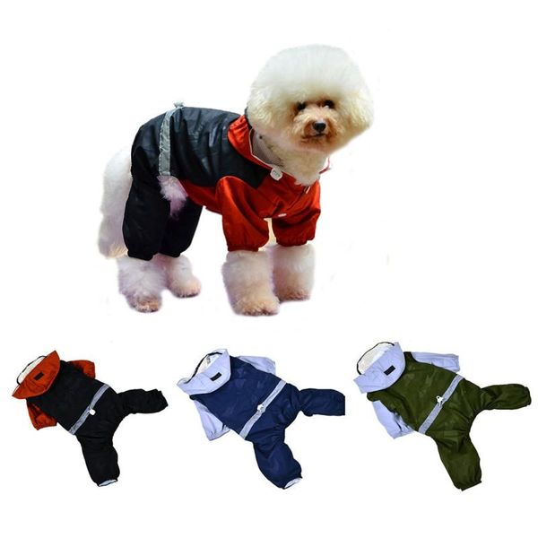 

dog apparel pet raincoat warm outwear hooded poncho rain clothes for small medium dogs