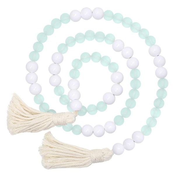 

decorative objects & figurines diy wooden beads decoration with tassels bohemian farmhouse bedroom kid room wall hanging wood ornaments home