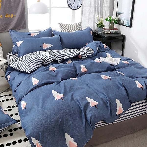 

bedding sets luxury set blue forest quilt cover bed sheet linen child duvet single twin  king size