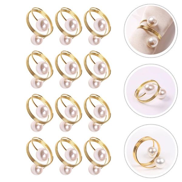 

napkin rings 12pcs plating diamond pearl buckles (assorted color)
