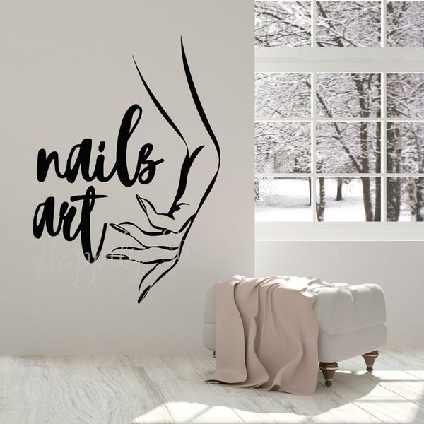 

wall stickers nail art studio window posters decal beauty salon manicure fashion ly removable business sign p538