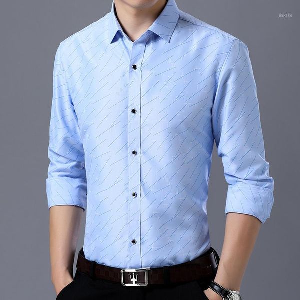 

men's print dress shirt men's long sleeve slim business casual shirt large size long sleeve print1, White;black