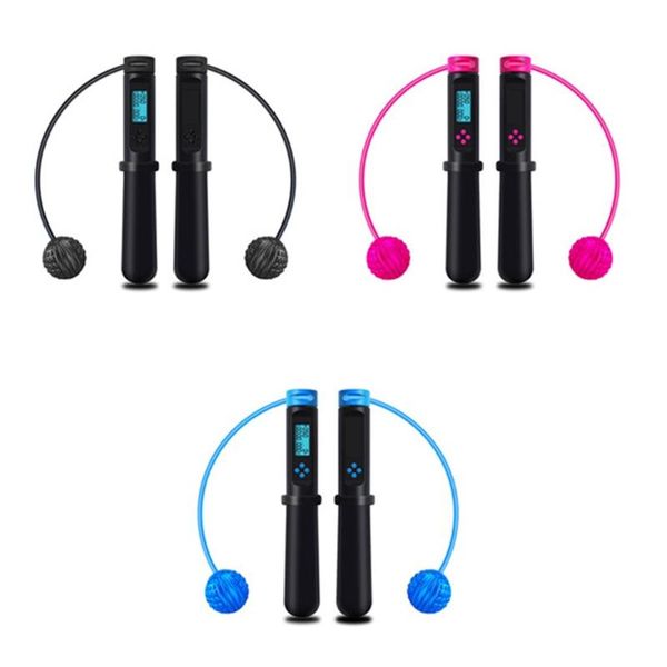 

jump ropes protable fitness cordless skipping rope intelligent electronic calorie counting adjustable length ropeless with ball