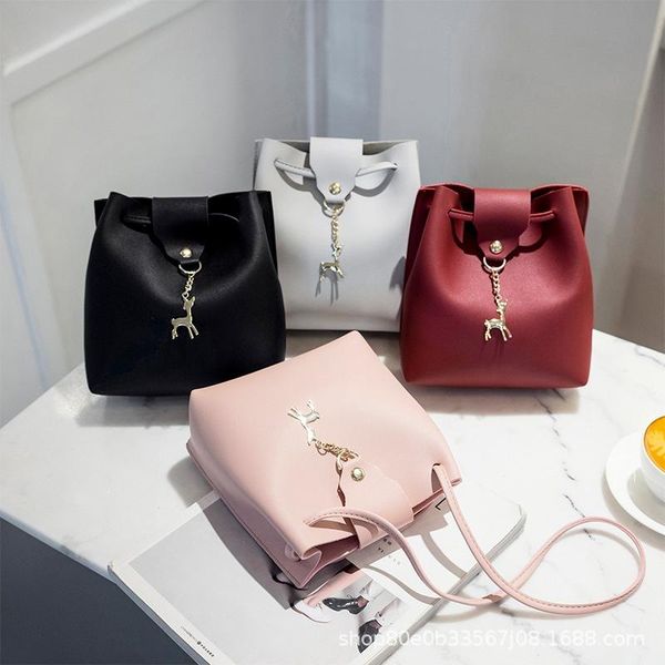 

evening bags female bucket shoulder bag cross body woman pu leather hand women 2021 cute pendant