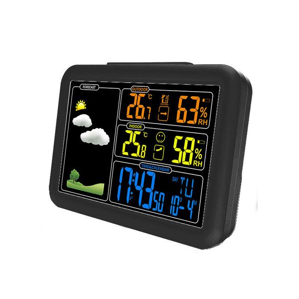 

weather weather forecast radio indoor and outdoor calendar temperature hygrometer alarm clock : 7002w