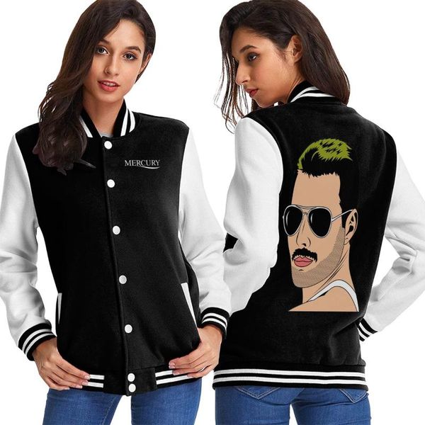 

women's jackets freddie baseball uniform jacket sport coat for women, Black;brown