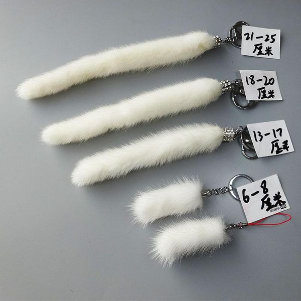 

keychains real tail keychain bag charm backpack pendants keyring pants accessories natural toy, Silver