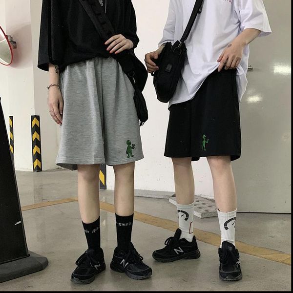 

harajuku aliens harajuku vintage casual dropshipping loose large straight bf pantalones jogger bike shorts female drop shipping, White;black