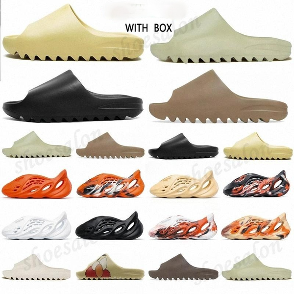 

sides foam runner kanye clog west sandal black slide fashion slipper women mens tainers bone designer beach sandals slip-on shoes #252 h8lp#