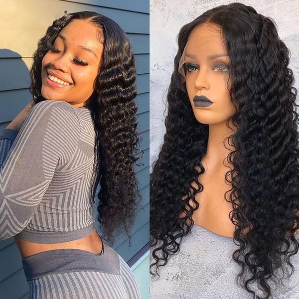 

lx brand long synthetic hair deep wave wigs light brown lace front wigs heat resistant fiber cosplay/daily used for womenfactory direct, Black