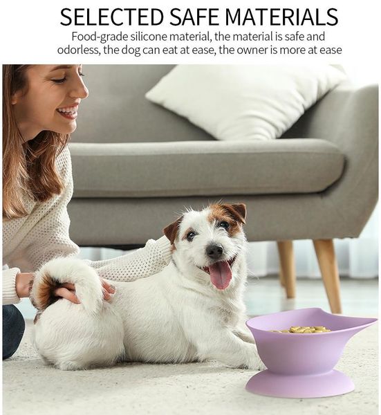 

pet dining basin a bowl is multi-purpose -grade silicone material safe and odorless u-shaped bowl mouth high quality