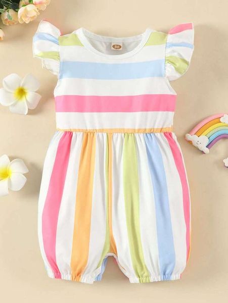 

baby colorblock flutter sleeve romper she, Blue