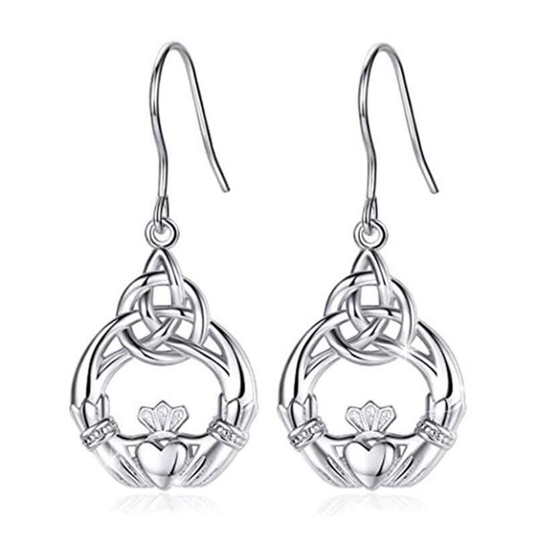 

dangle & chandelier celtics knot earrings for women fashion gothic wicca viking boho jewelry, Silver