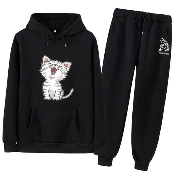 

a574 women's sports suit large plus size tracksuit t shirt+pants two piece set and pant clothes hoodies set, Gray