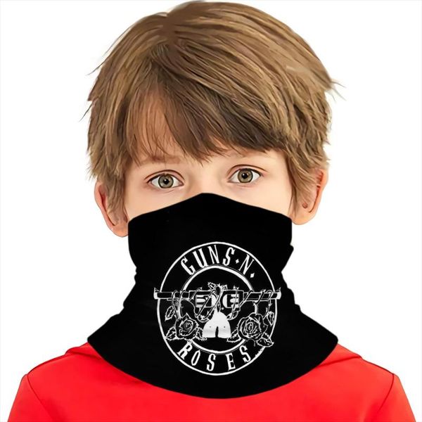 

scarves 2021 3d print music winter guns n roses hair scarf cute adult/children poster boys/girls, Blue;gray