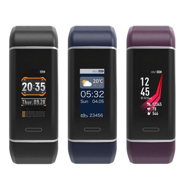 W7 GPS Monitor de Frequência Coração Smart Pulseira Fitness Relógio Inteligente Relógio Impermeável Tela Cor Smart WristWatch para iOS Android Watch iPhone