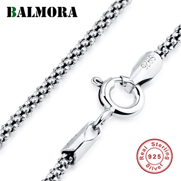 

balmora real 925 sterling silver valley diy chain choker necklaces for women men couple for pendant retro simple fashion jewelry