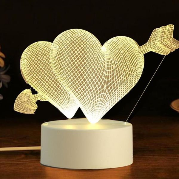 

party decoration romantic love 3d lamp heart-shaped balloon acrylic led night light decorative table valentine's day sweetheart wife&#0