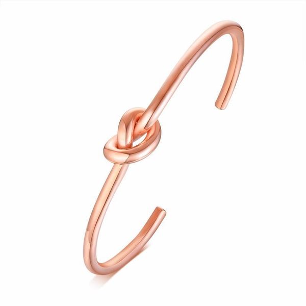 

cuff love knot bracelet for women stainless steel bangles brackelts brazalet brazalete bileklik braslet, White