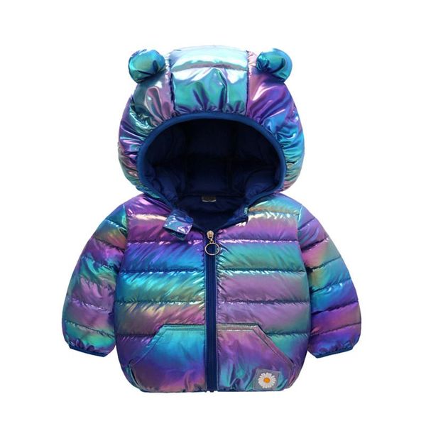 

down coat 2021 winter children jacket cute ear outerwear boy and girl autumn warm hooded teenage parka kids, Blue;gray