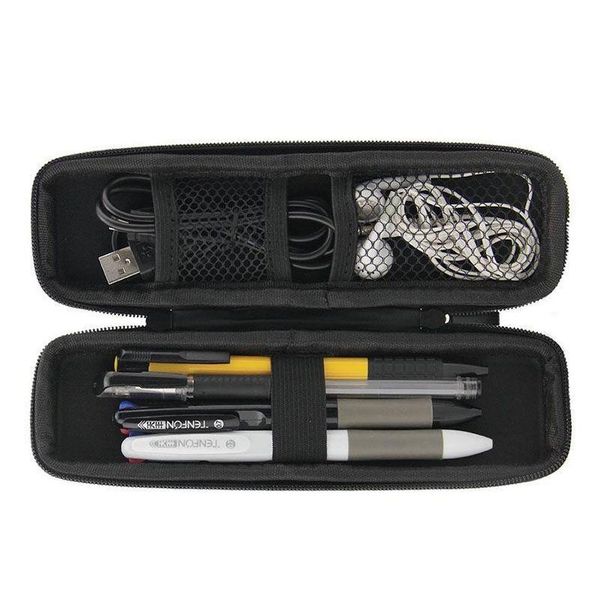 

black pen case portable eva hard shell pen holder office stationery case pouch earphone make jllbzw garden_light