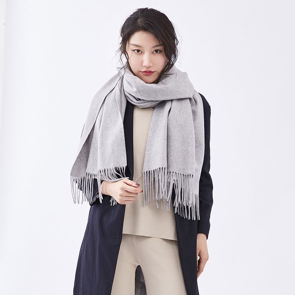 

women solid wool shawls scarf 33 colors 200x70cm 4 season solid for man long neck scarves mens plain cashmere shawl thickened cloak cyqy938, Blue;gray