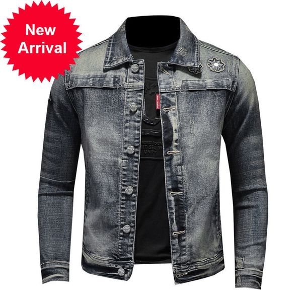 

american bomber pilot denim jacket men jeans coats motorcycle casual slim elasticity outwear clothing overcoat ropa hombre, Black;brown
