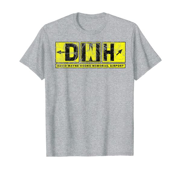 

dwh david wayne hooks memorial airport taxiway sign vintage t-shirt, White;black